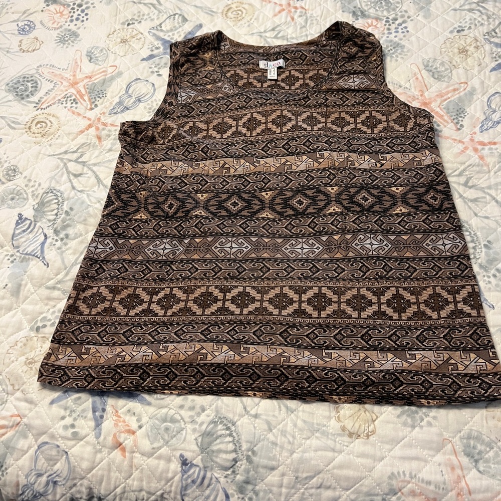 Beautiful Denim & Co tank top size Large with some stretch